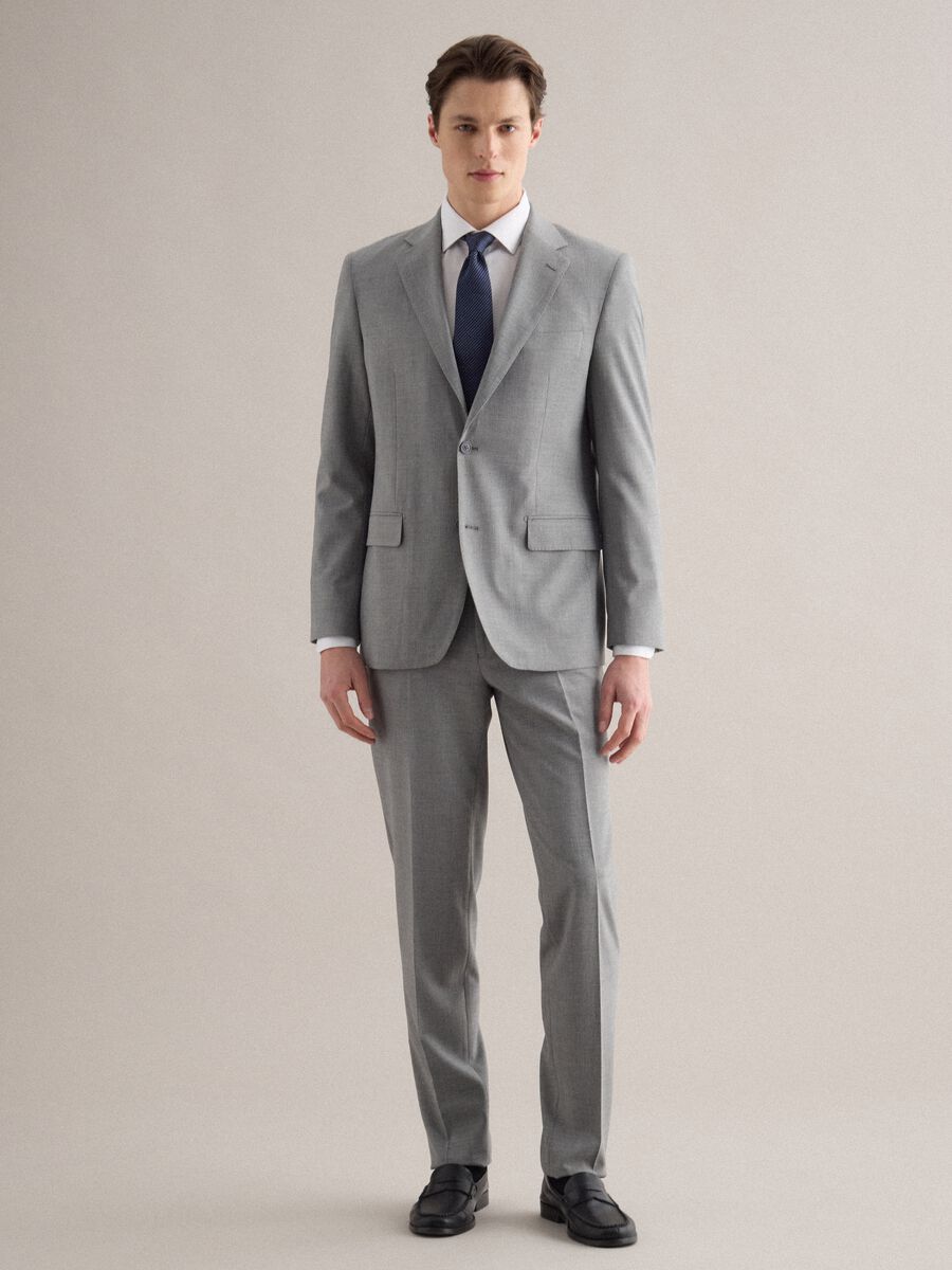 Grey Slim Fit Trousers_0