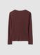 Brown stretch viscose slim-fit T-shirt with front ruching_6