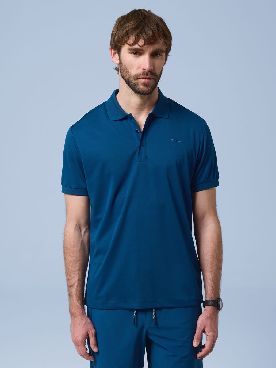 Polo blu con colletto classico traspirante ALTAVIA SAILING_1