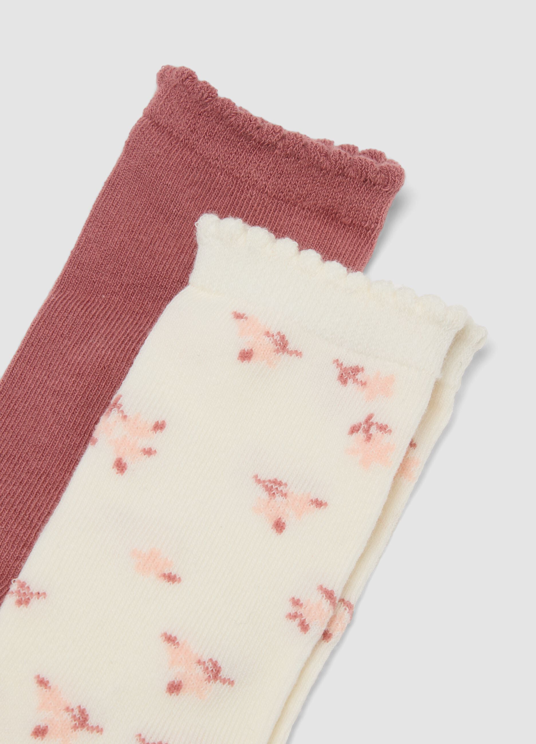 3-pack of long pink socks in stretch organic cotton