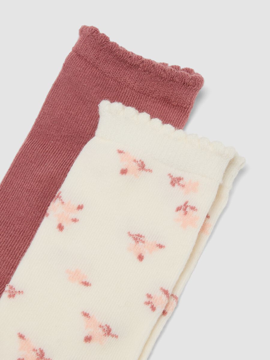 3-pack of long pink socks in stretch organic cotton_1