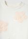 Girls' white pure cotton sweatshirt regular fit with floral embroidery_3