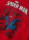 Red oversized hooded cotton-blend sweatshirt with MARVEL Spider-Man print for boys_3