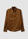 Brown stretch-fabric shirt with classic collar_4