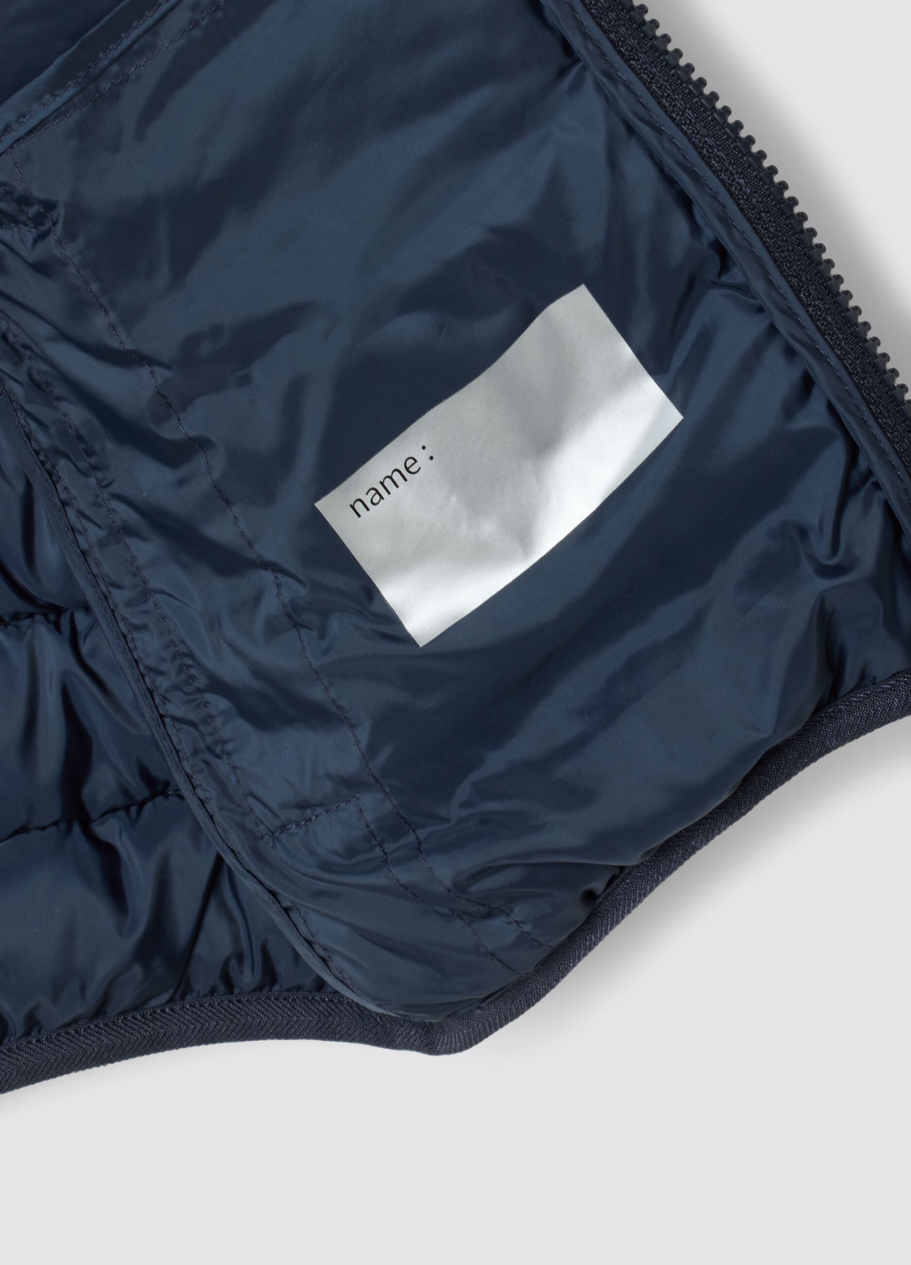 Blue Ultralight padded hooded jacket with zip for boys