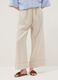 Beige pure linen regular-fit trousers_1