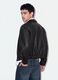 Black cropped jacket with zip and flap pockets, oversized fit_2