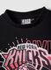 Girls' Black Stretch Cotton Boxy Fit T-shirt NY Knicks_2