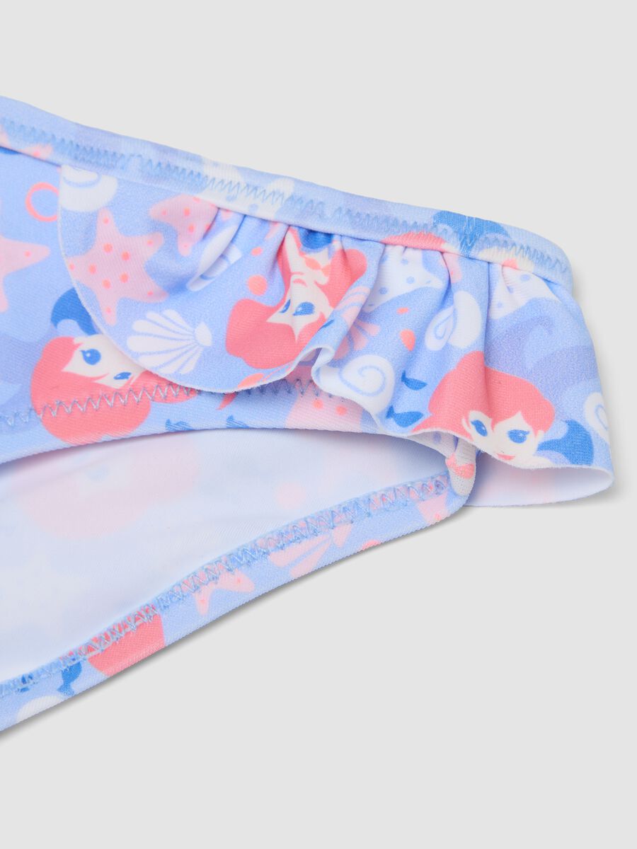 Slip mare azzurro per bimba in tessuto elasticizzato con stampa Sirenetta_2