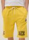 Yellow cotton-blend sports shorts with Lakers logo_3