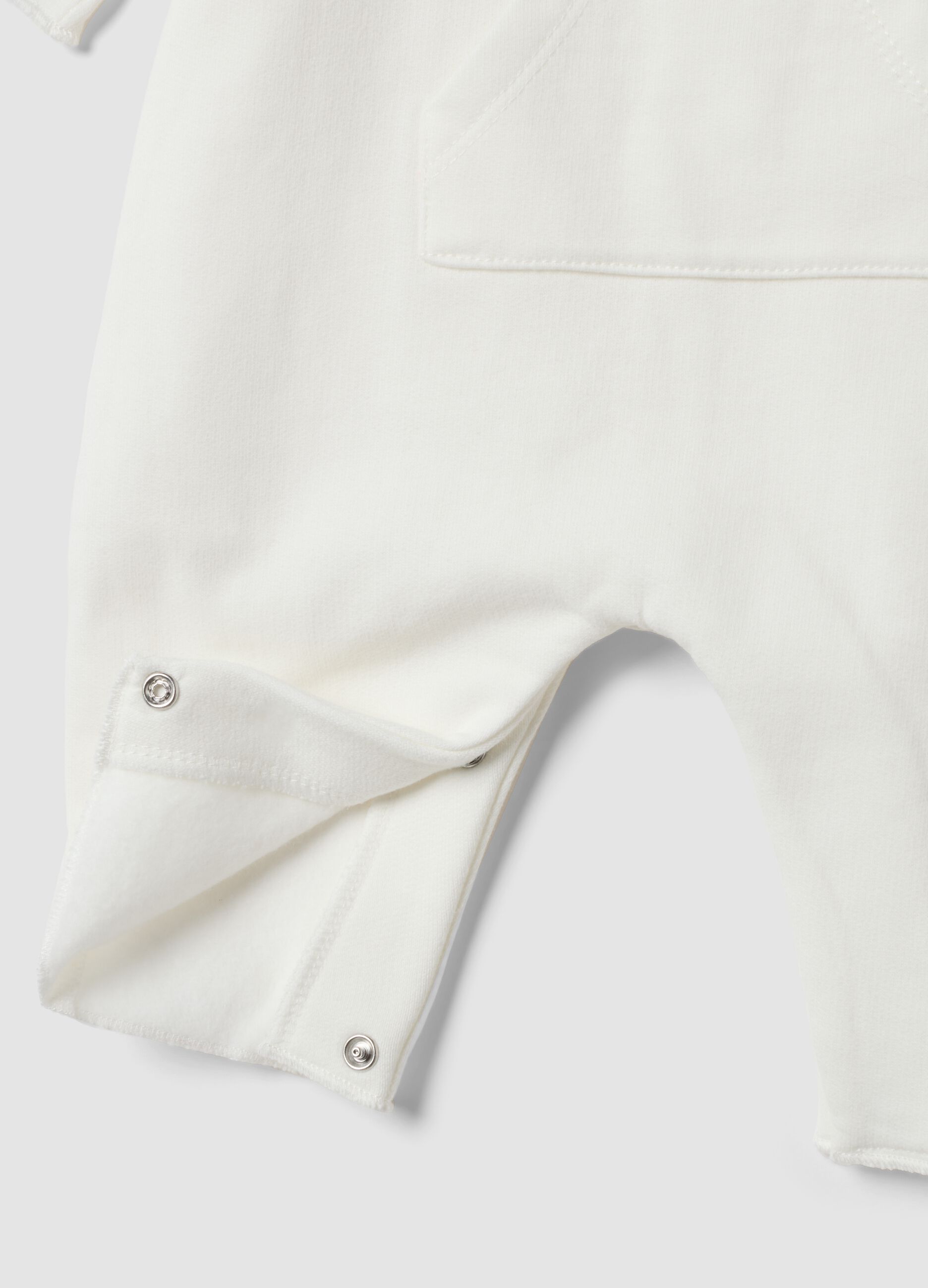 White organic cotton Mickey print babygrow