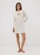 Beige organic pure cotton nightdress with cornet print_0