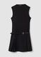 Black stretch viscose dress with structured high neckline_0