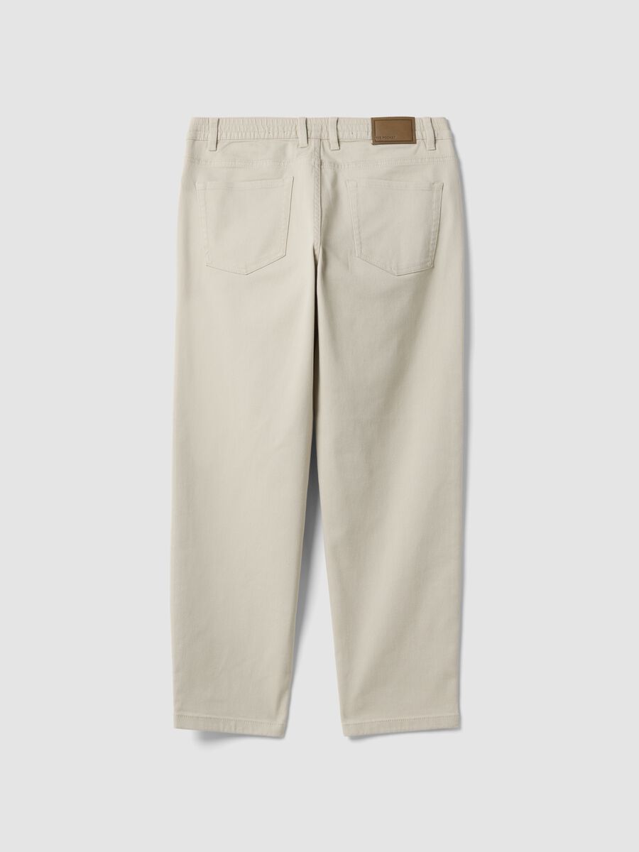Grey straight-leg stretch cotton twill trousers_2