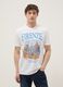 White pure cotton T-shirt with front print, regular fit_1