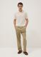 Beige pure cotton carrot-fit chino trousers_0