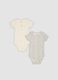 Bipack di body multicolor in cotone organico a maniche corte_0