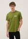 Green pure cotton regular fit T-shirt with print_0