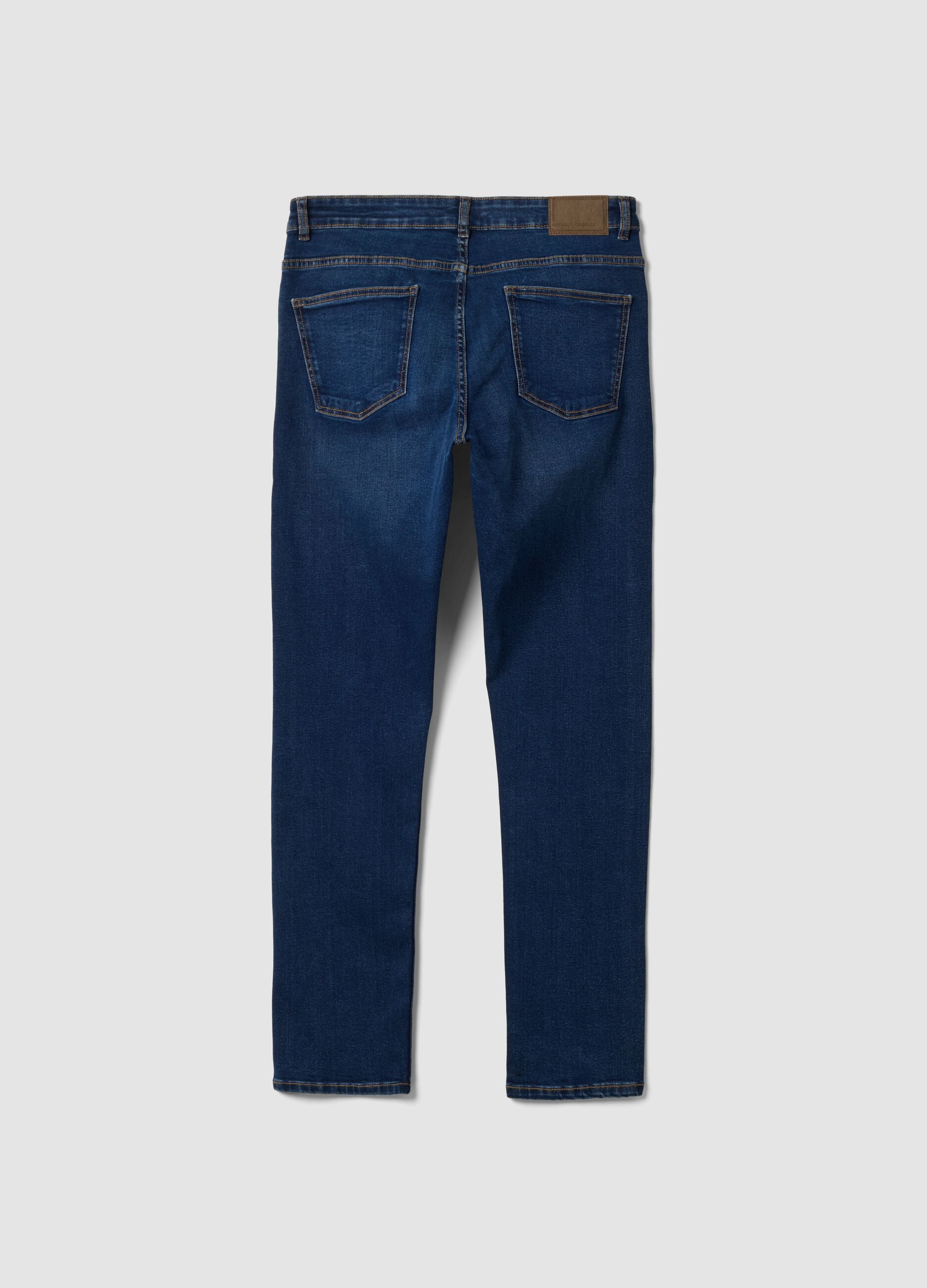 Blue stretch-cotton denim skinny-fit jeans