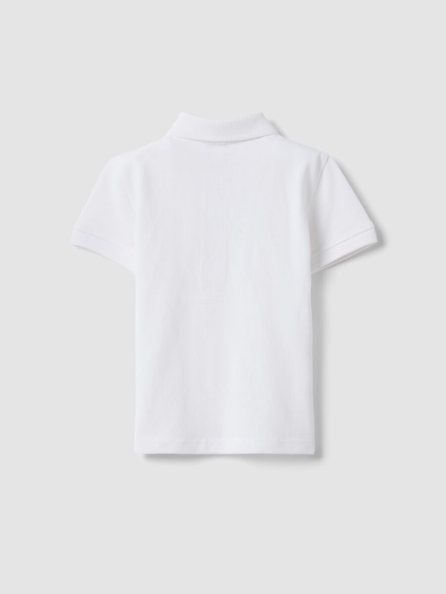 Polo in puro cotone organico bianca da bimbo regular fit_1