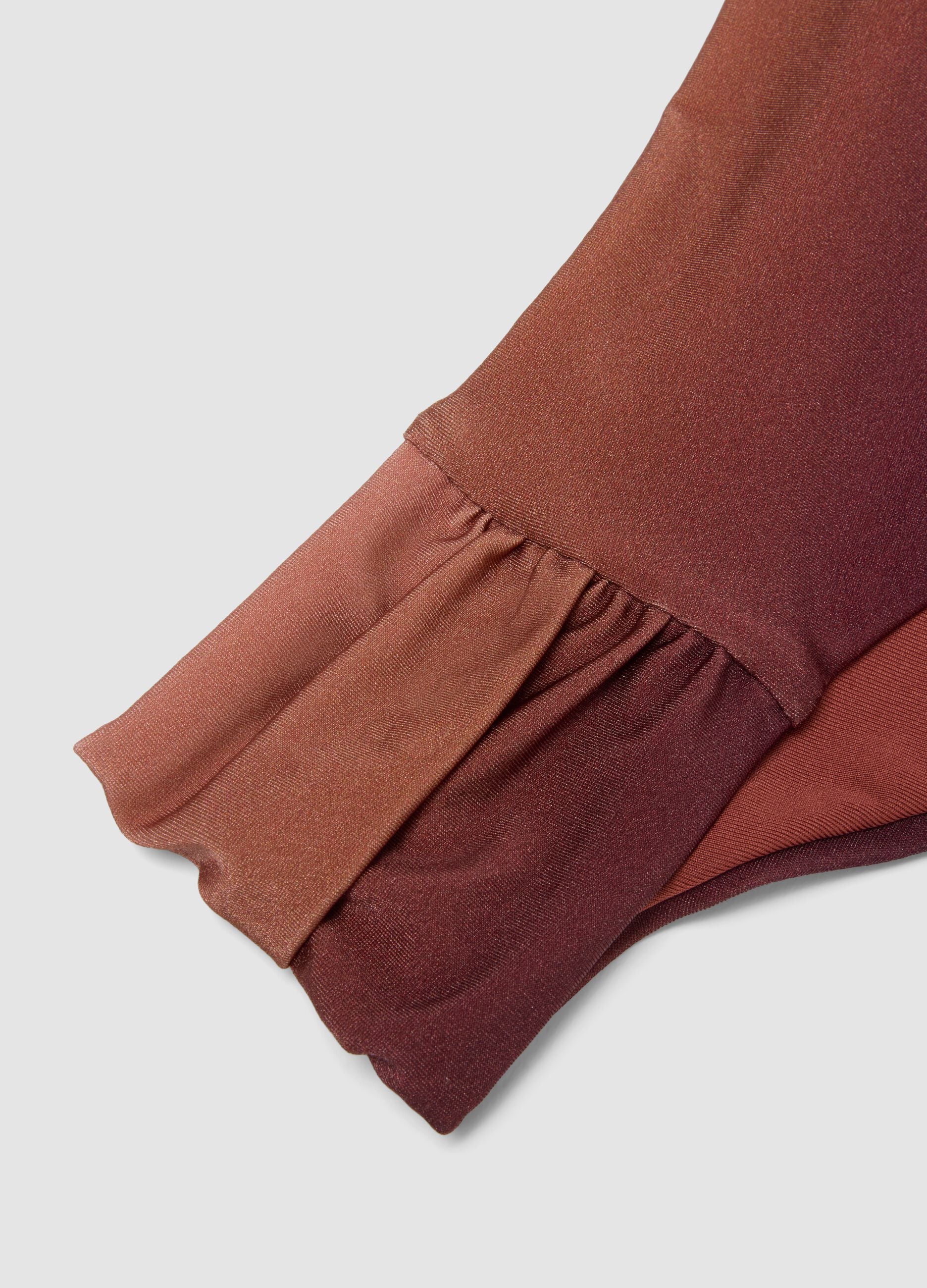 Brown stretch swim briefs with ombr&eacute; effect