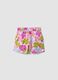 Pure cotton multicolour floral print shorts for girls, regular fit_1