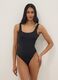 Black Stretch One-Piece Swimsuit with Padding_0