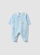 Light Blue Organic Cotton Babygrow with Classic Collar_0