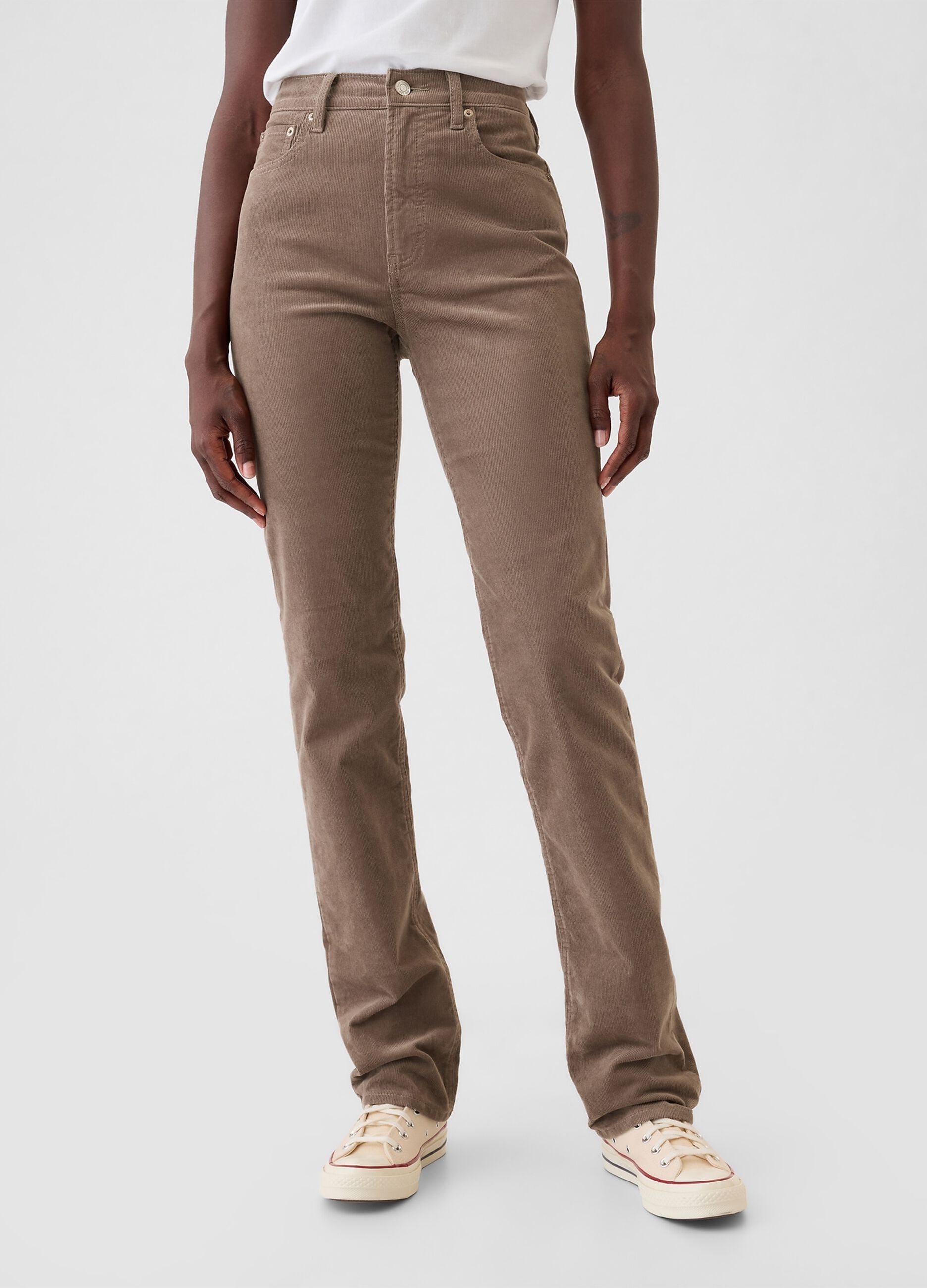 Straight high-rise trousers in corduroy