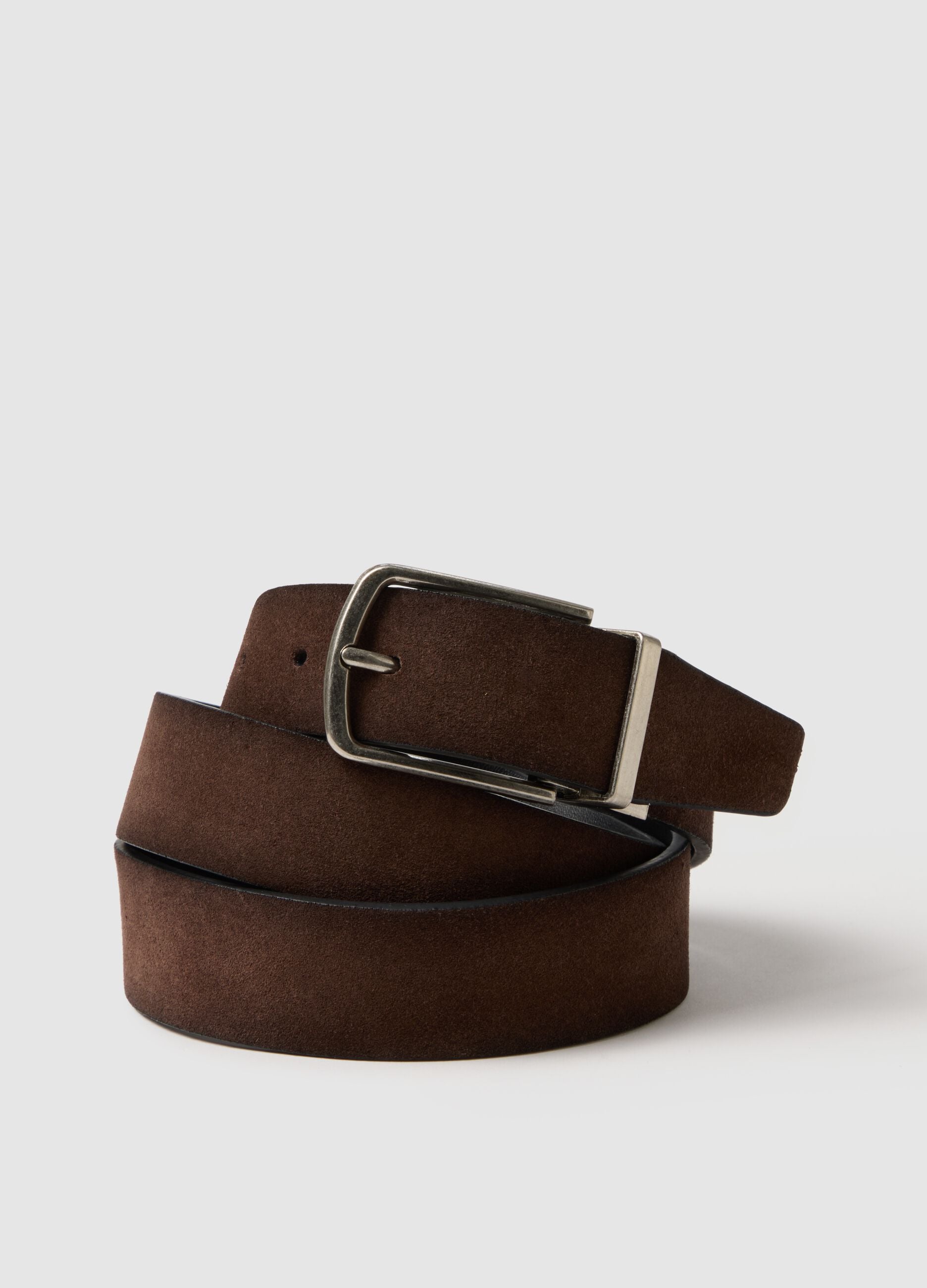 Multicolour reversible genuine leather belt