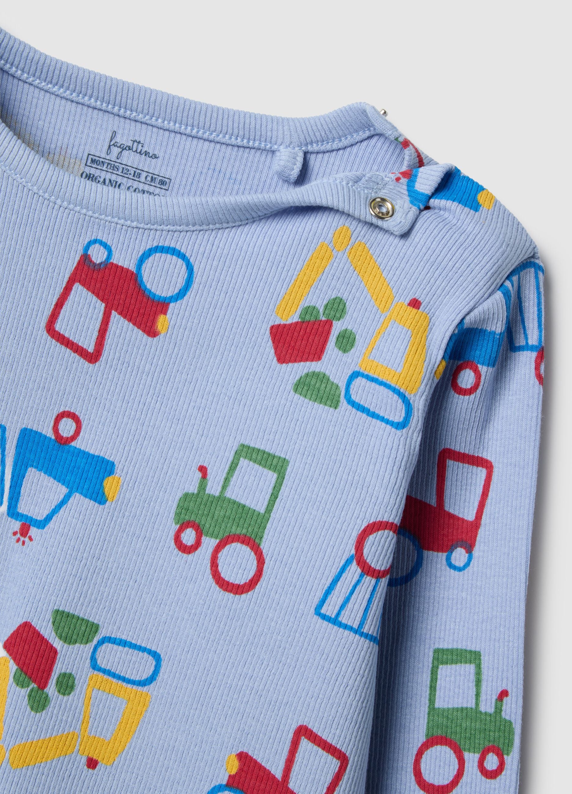 Multicoloured regular fit baby pyjamas in cotton blend with print