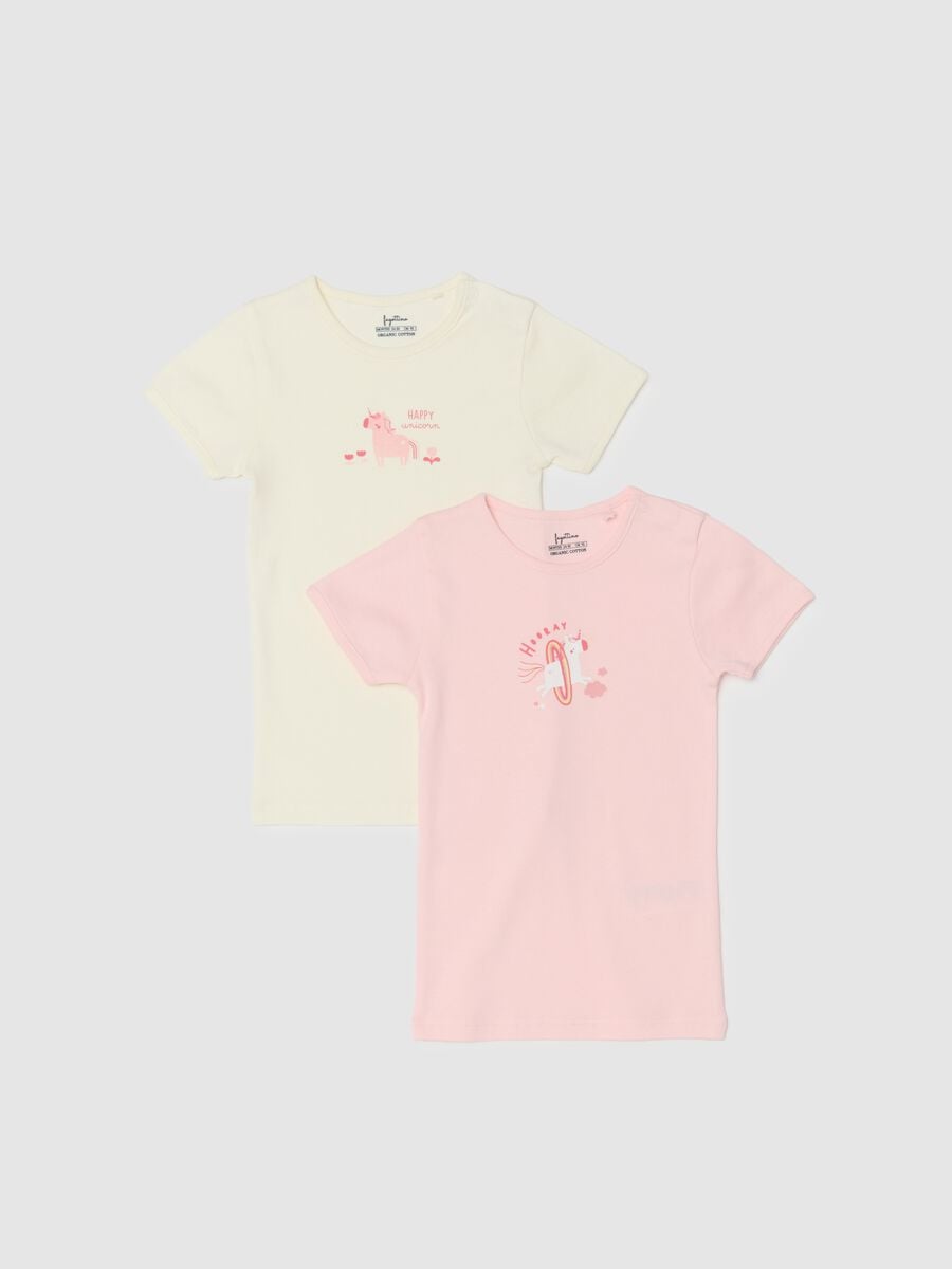 Bipack t-shirt multicolor da neonata in puro cotone regular fit_0