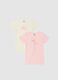 Baby Girl's Multicolour T-shirt Twin Pack in Pure Cotton, Regular Fit_0