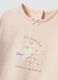 Pink organic cotton crew-neck pyjamas with print for baby girl_2