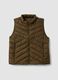 Green ultralight quilted gilet with zip and high neck_0