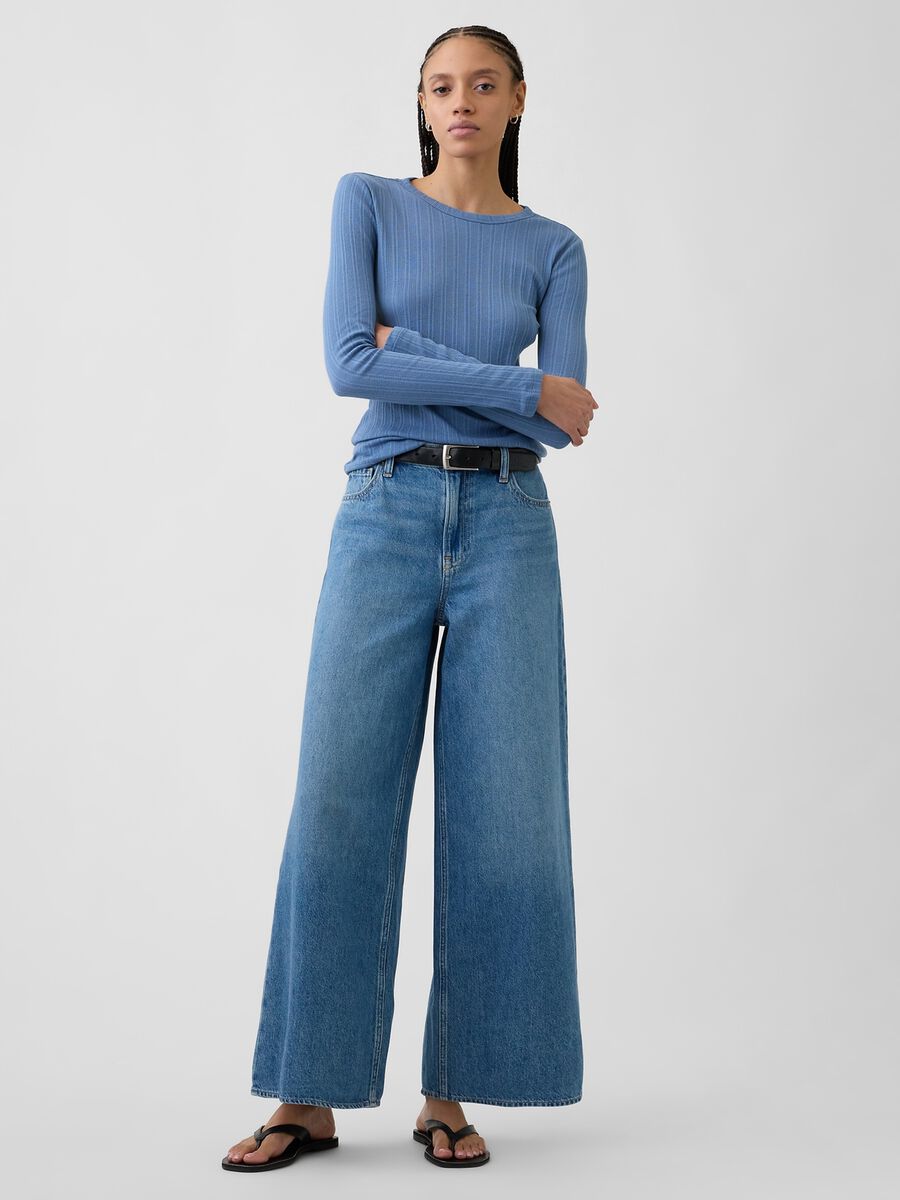 Pure cotton wide-leg jeans_0