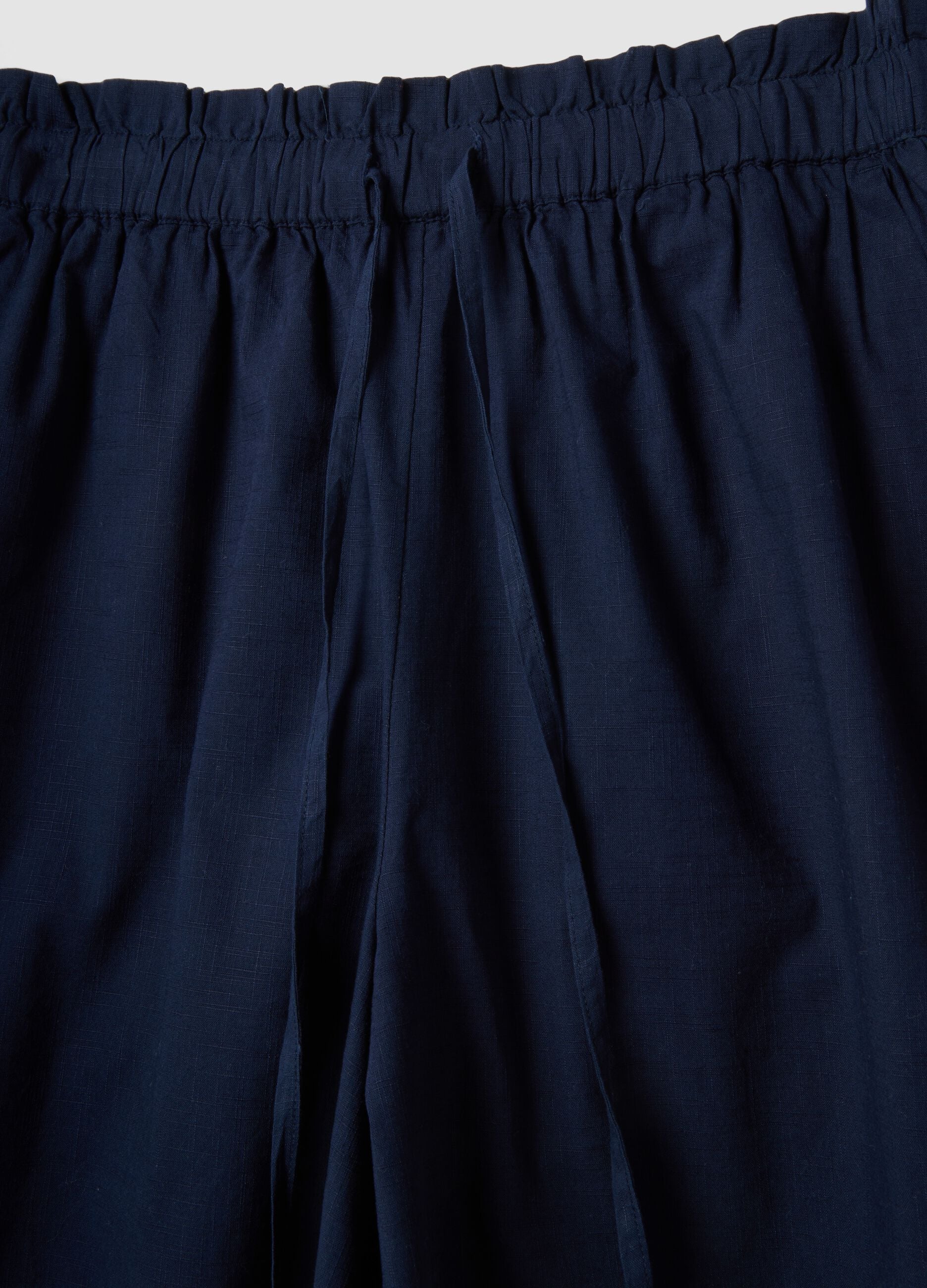 Blue pure cotton regular-fit shorts