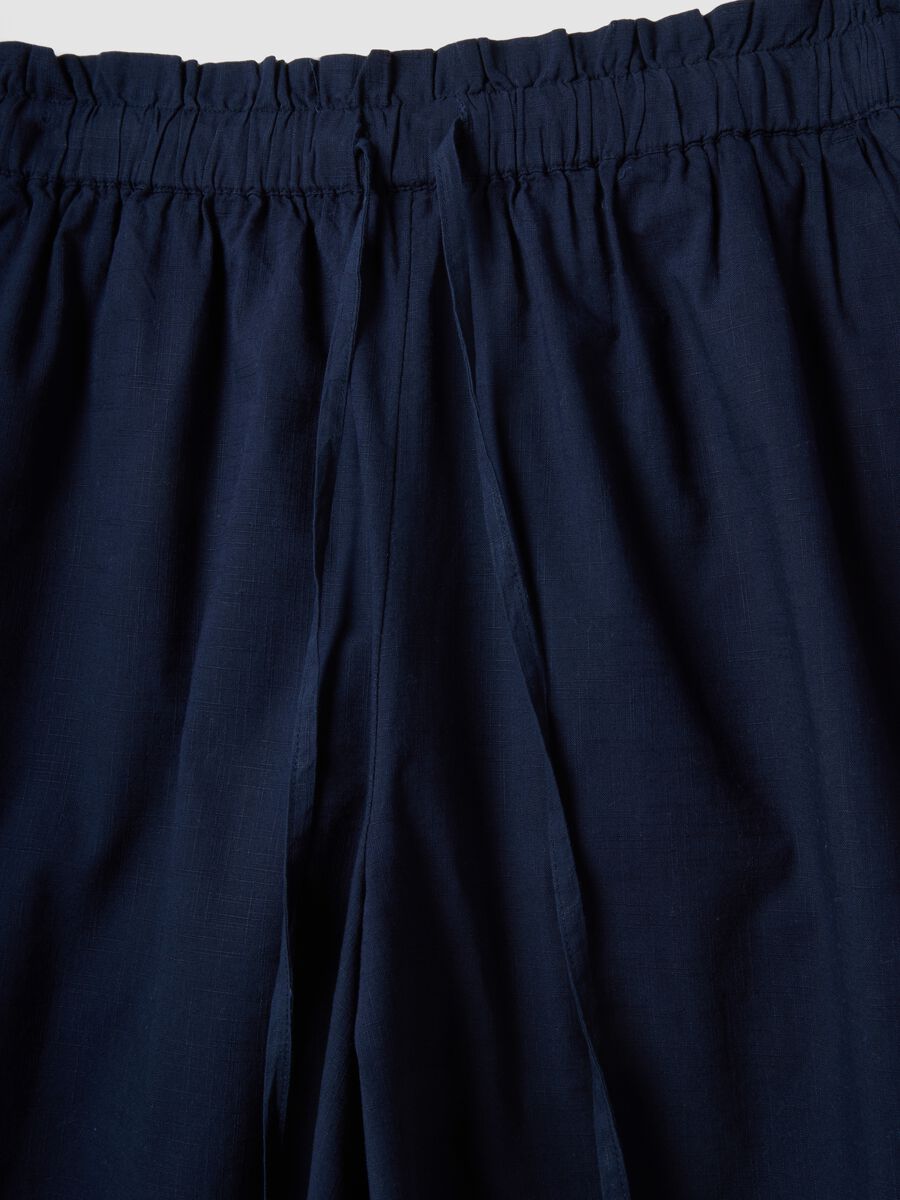 Shorts in puro cotone blu regular fit_5