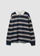 Blue pure-cotton striped rugby polo with classic collar_0