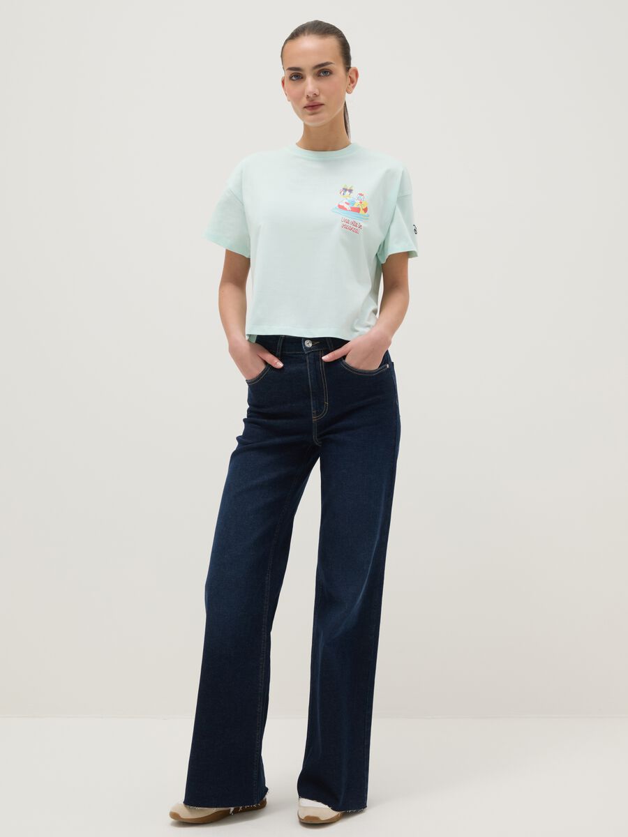 T-shirt in puro cotone azzurra regular fit con stampa Paperina_1