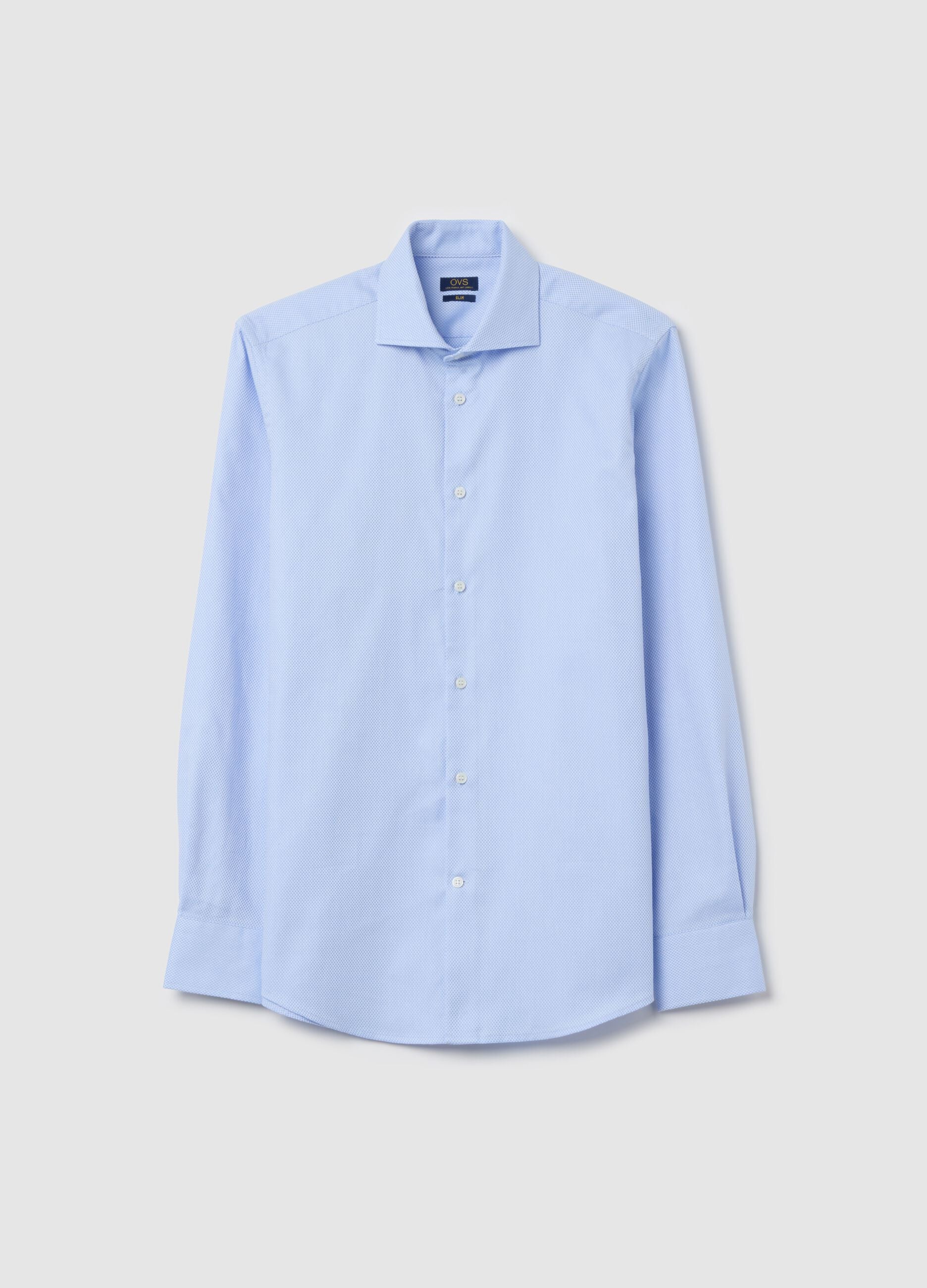 Light blue easy-iron slim-fit shirt