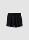 Girls' black cotton blend cargo shorts relaxed fit_3
