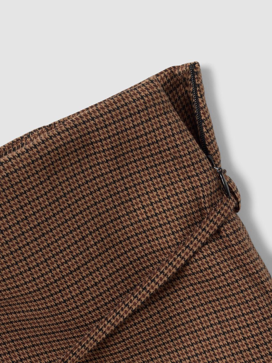 Brown stretch viscose mini skirt with belt_2