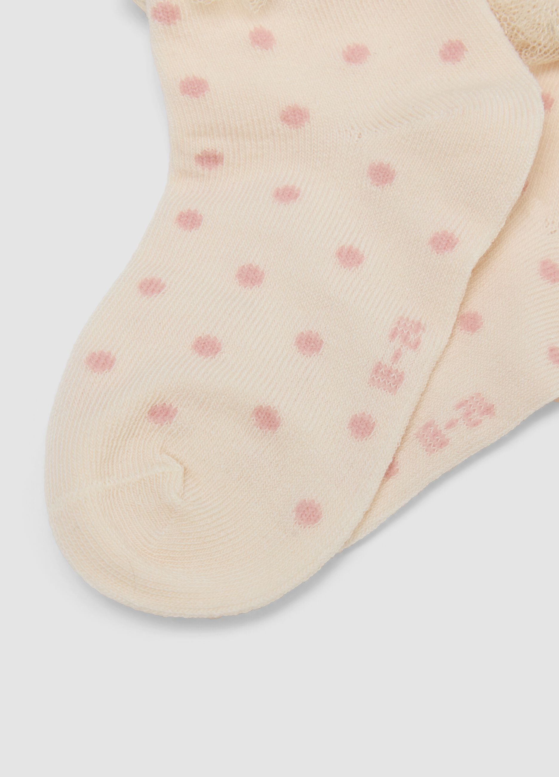 Multicolour stretch cotton blend socks tripack for baby girls