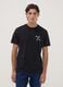 Black pure cotton crew-neck printed T-shirt_2