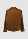 Brown stretch-fabric shirt with classic collar_5