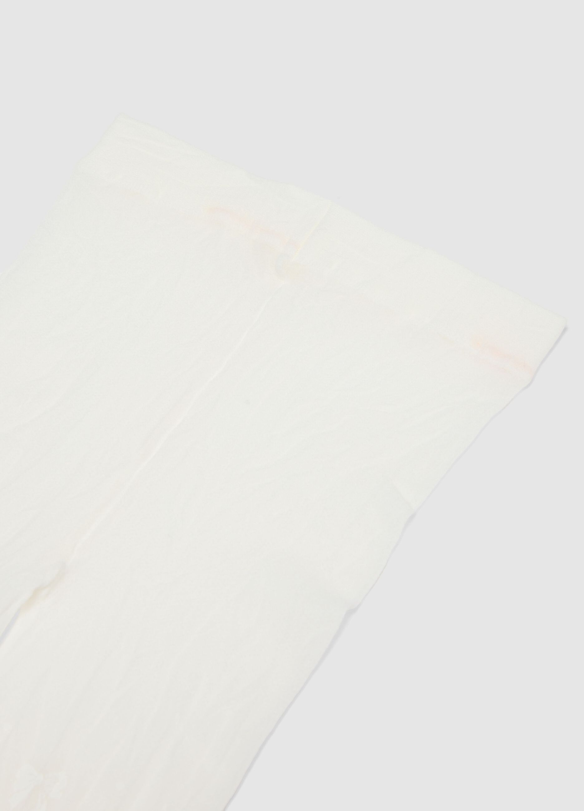 Girls' White Tights with Mesh Texture