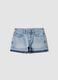 Blue pure cotton denim shorts for girls &ndash; straight fit_3