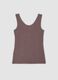 Brown stretch viscose camisole with deep V-neck and lace trim_5