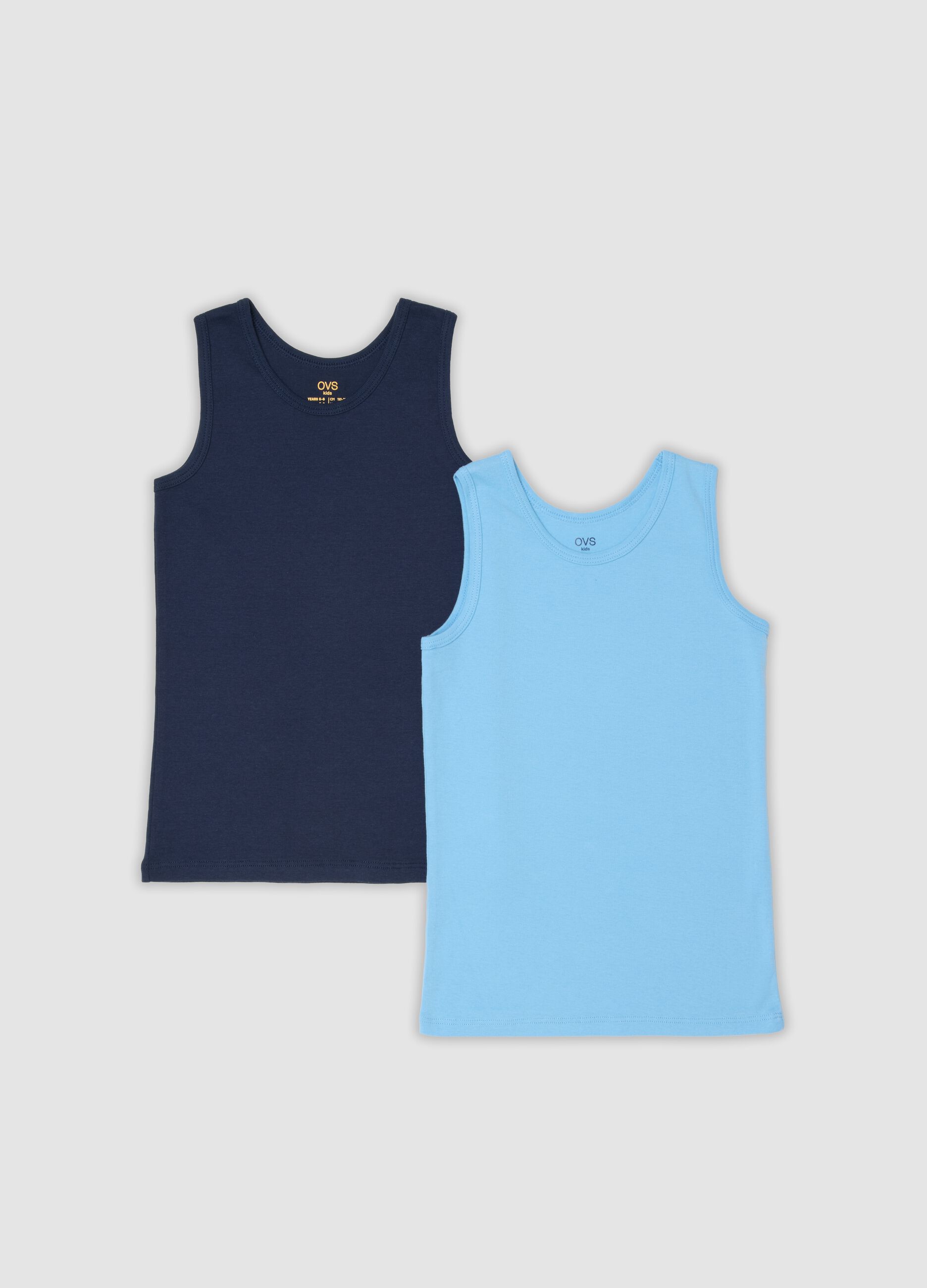 2-pack of multicolour boys' vests in pure organic cotton, regular fit